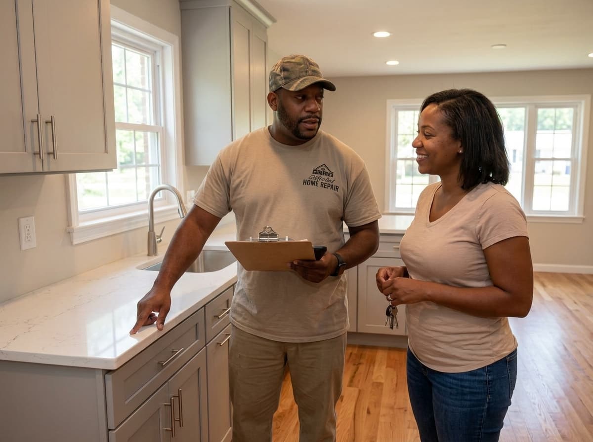 Marcus Hemingway reviewing an estimate with a homeowner