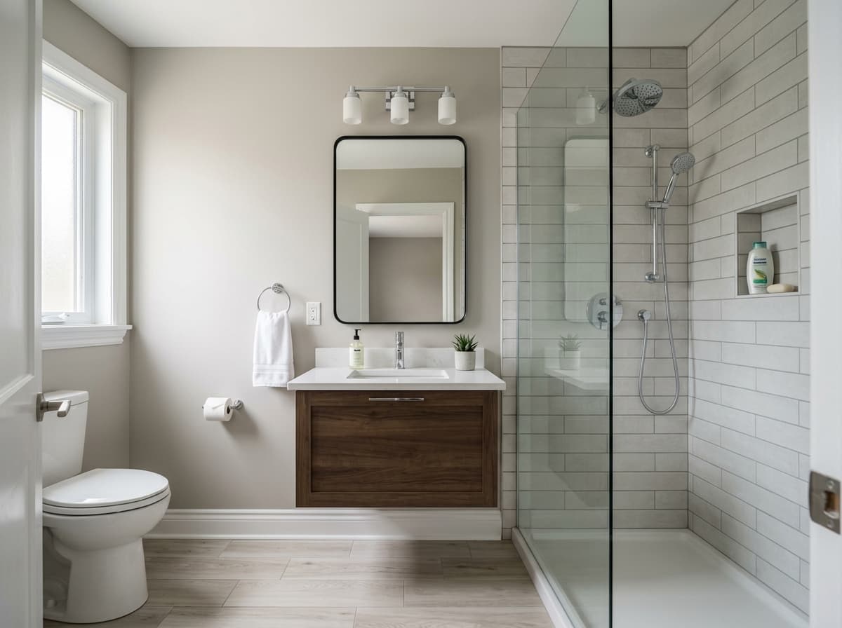 Completed bathroom remodel