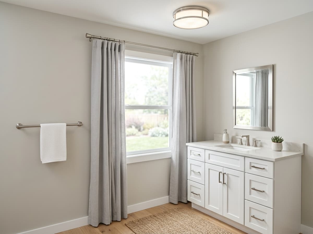 New bathroom fixture and hardware installation